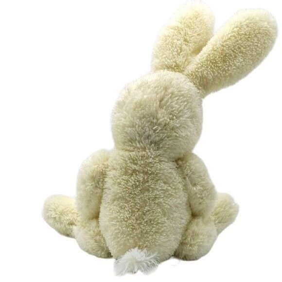 Easter Bunny Rabbit Plush Cream 17" Plaid Bow Sitting Tilted Head Long Ears - Picture 5 of 9
